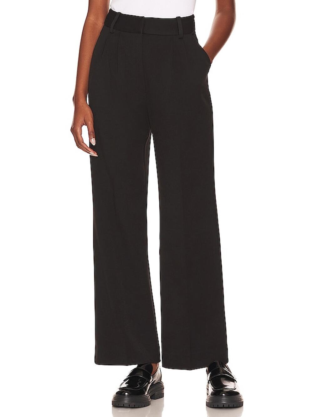 Favorite Daughter Pleated Black Petite Trousers Size 0